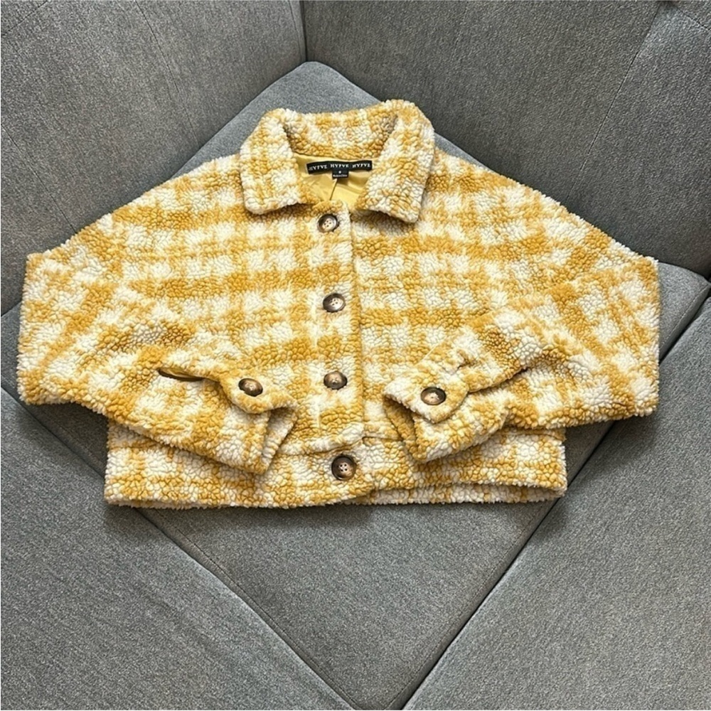 HYFVE Mustard and Cream Teddy Coat - Picture 5 of 6